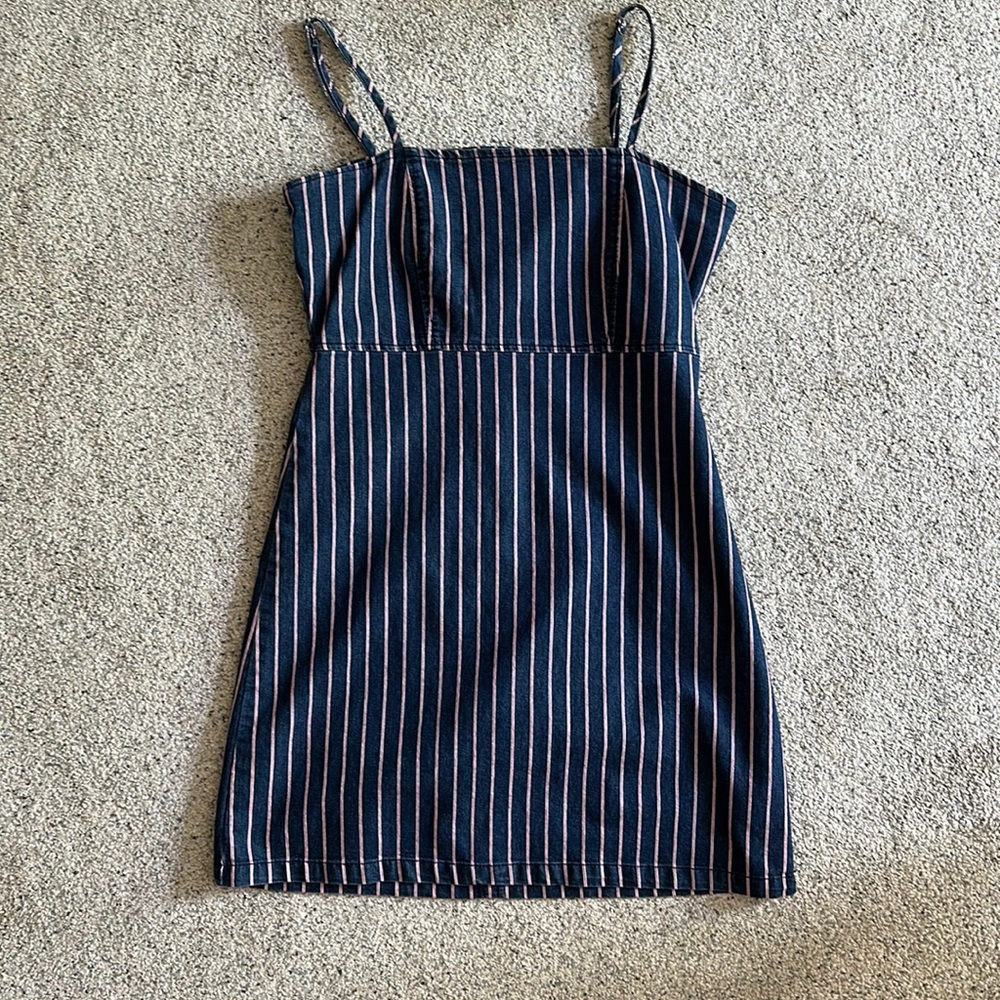 jean stripped dress